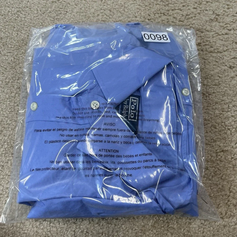 Polo Ralph Lauren Men's 16 32/33 Dress Shirt Regent Classic Fit Blue 100% Cotton
